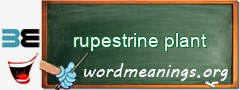 WordMeaning blackboard for rupestrine plant